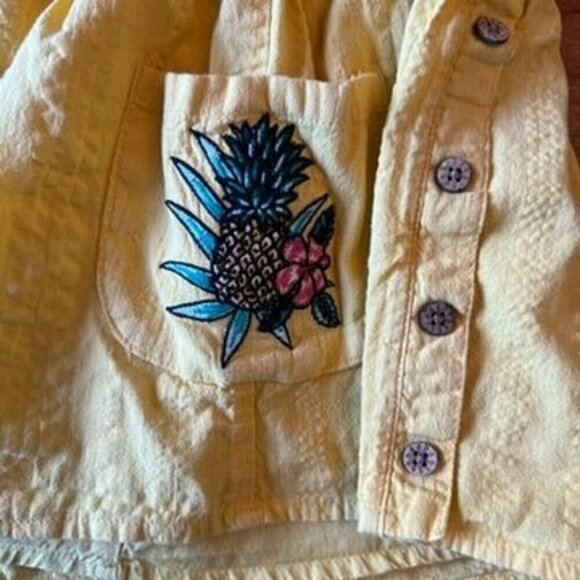 Genuine Kids From OshKosh Yellow Aloha Button-Front Cotton Skirt 3T - Picture 11 of 11